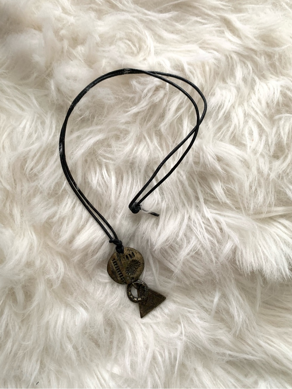 Vintage Boho Charm Wax Cord Necklace